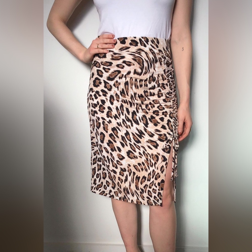 Veronica M Shirred Slit Skirt